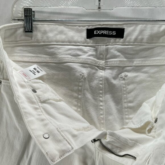 Express Low Rise Barely Bootcut Jeans Womens 10R Stretch Denim Minimalist White - Picture 12 of 12